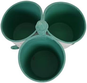 360° Rotating Metal Pen Holder for Desk, Cute Floral Bird Desktop Organizer with Dome Roof, Pencil Cup & Remote Control Holder for Home Office (Green) - Image 7