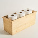 Bamboo Toilet Paper Holder & Bathroom Organizer by Alder Row, Freestanding Toilet Tissue Holder, Modern & Minimalistic Bathroom Storage Solution - Image 4