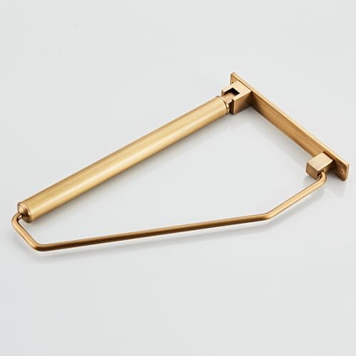 Folding Wall Mounted Clothes Hanger Rack Clothes Hook Solid Brass with Swing Arm Holder Clothing Hanging System Closet Storage Organizer Heavy Duty Drying Rack Wall Mount, Antique Brass - Image 6