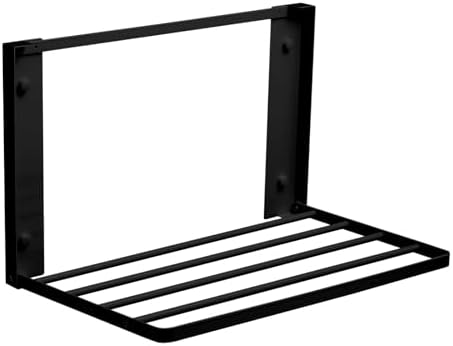 Foldable Wall Mounted Clothes Drying Rack,Space-Saving Laundry Drying Rack, Magnetic & Punch-Free Retractable Hanging Rack with 4 Drying Bars, Heavy-Duty Fold Down (Black) by Unknown