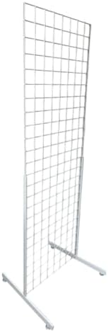 Only Hangers Heavy Duty 2' x 5.5' Gridwall Art Display Panel with EZ Slide-On Grid Legs - No Hardware or Tools Required - No Screws, Nuts, or Washers. (White Set of 1) by Only+Hangers