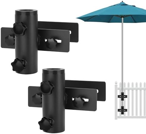 SLIIMU Umbrella Stand for Deck Railing, Patio Fence Umbrella Holder Clamp by SLIIMU