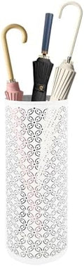 Metal Round Umbrella Stand Rack,Free Standing Umbrella Holder Bin,Canes Walking Sticks Holder for Entryway,Home,Office,White by Gloserin