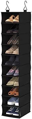 ClosetMaid 10-Shelf Fabric Hanging Shoe Storage Organizer for Closet, Charcoal Black by Unknown