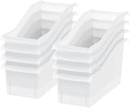 IRIS USA 8-Pack, Connecting Book Bin Organizer Magazine Holder, Clear by IRISUSA