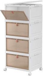 CTSNSLH 4 Tier Plastic Storage Bins with Lid 32QT - Stackable Storage Bins by CTSNSLH