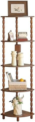 MaxSmeo Corner Shelf, 5-Tier Corner Bookshelf for Small Spaces, Stylish Corner Storage Display Shelves for Bedroom, Bathroom, Kitchen, Living Room (Rustic Brown) by MaxSmeo
