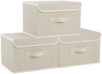Storage Bins with Handles,Grey and Beige,13x9.1x7.9in,3 Pack by Unknown