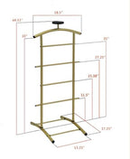 KB Designs - Suit & Tie Freestanding Valet Stand Clothing Organizer Rack, Gold - Image 3