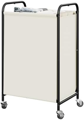 GRANNY SAYS Laundry Hamper, Large Cart with Wheels and Handles, Beige, 110L by GRANNYSAYS