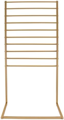 Scarf Display Stand, 10 Tier Metal Scarf Holder Organizer, Scarf Hanger Scarf Holder Scarf Organizer Belt Organizer Pants Rack Scarf Rack for Commercial Clothing Retail Store (Gold, 80cm) - Image 6
