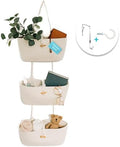 OrganiHaus Over the Door Organizer, Woven Rope Hanging Baskets, 3-Tier by OrganiHaus