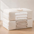 2 Pack Canvas Storage Bags for King/Queen Comforters Blanket, 25"x19"x9" by Unknown