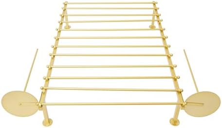Ribbon Storage Organizer, Wall Mounted Ribbon Organizer, 12-Tier Metal Gift Wrapping Paper Rack, Spool Tie Scarf Hijab Belt Towel Hanger, for Home, Craft Room, Flower Shop, Gold, 31.5in Wide - Image 5