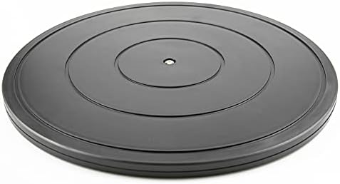 16Inch Lazy Susan Turntable - Heavy Duty Rotating Swivel Steel Ball Bearings - Flat Base Stand for TV/Computer/Monitor/Arts/Crafts/Bonsai/Christmas Tree/Cabinet Organizer(Plastic&Black) by VOLCANOESCLUB