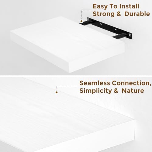 Floating Shelves for Wall, 48 inch Extra Long White Wall Shelves - Image 6