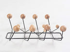 SHISEDECO Mid Century Modern Hang it All Coat Rack Black Frame Natural Ball - Image 4
