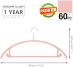 MIZGI Velvet Hangers 60 Pack, Patented Rounded Shoulder Sweater Hangers - Image 2