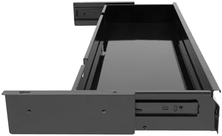 Xuthusman Under Desk Drawer, Under Desk Mounted Sliding Pull-Out Drawer Storage Organizer Space Saving Hidden Pull-Out Drawer for Office Home Desktop Accessories (Black) - Image 3