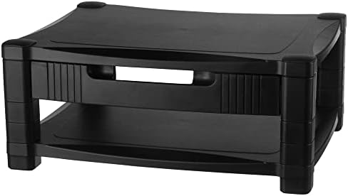 Kantek Two-Level Monitor Stand, 17" X 13.25" X 3.5" To 7", Black, Supports 50 Lbs by Kantek