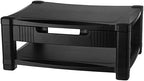 Kantek Two-Level Monitor Stand, 17" X 13.25" X 3.5" To 7", Black, Supports 50 Lbs by Kantek