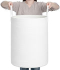 CLHMILY&Z Laundry Hamper Round Storage Rope Basket in Living Room, Bedroom, Laundry Room for Toy, Clothes, Blanket, Pillow (White, 80L) by ClhmilyZ