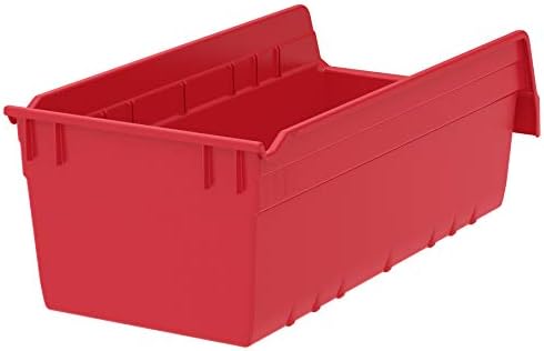 Akro-Mils 30088 Plastic Nesting ShelfMax Storage Bin Box, 18x8x6-Inch, Red (8-Pack) - Image 3