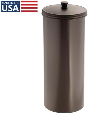 iDesign Freestanding Bathroom Toilet Paper Storage Holder with Lid for 3 Extra Rolls,Bronze,(Pack of 4) - Image 2