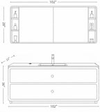 102 IN Freestanding Single Sink Bathroom Vanity Set with LED Mirror Cabinet - Image 2