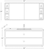54 IN Freestanding Single Sink Bathroom Vanity Set with LED Mirror Cabinet - Image 2