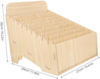 Tofficu Desk Organizer Wooden Mail Organizer Sections Office Supplies for Invoices Receipts Bills Cell Phone Storage Stand Easy Diy Assembly - Image 2