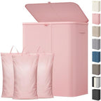 Lifewit 185L 3 Section Laundry Hamper with Lid, Laundry Basket, Pink by Lifewit