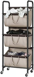 GRANNY SAYS 3 Tiered Laundry Sorter, Narrow Hamper Cart with Wheels by GRANNYSAYS