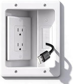 Recessed TV Outlet for in Wall Management Kit Set Box-Two-Hole Socket,TV Wall Kit Hider Box Fits All Plugs by Naerza