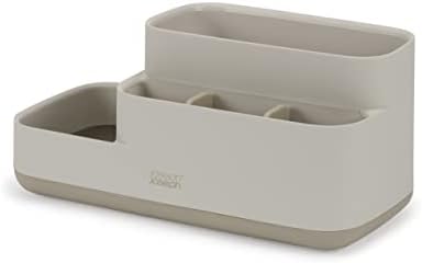 Joseph Joseph EasyStore Bathroom Storage Caddy, Toothbrush and Toothpaste Organiser for Bathroom Accessories, Matt Finish, Ecru - Image 2