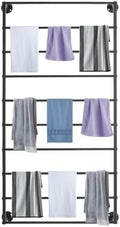 10Tier Tie and Scarf Rack Wall Mounted Ribbon Display Rack Organizer Holder for Wrapping Paper Scarf Tie Belt Towel Pants Scarves Hijab Stand for Retail Store Home,Craft Room (Black, 10 Tier) by Oiveinya
