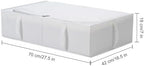 TYEERS Under Bed Storage Containers, Durable Fabric, Washable, Collapsible, Under Bed Storage Bins for Clothes, Blankets, Sheets, Shoes, 27.5x16.5x7 Inches, 4-Pack, White - Image 2