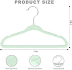 BAGAIL 50 Pack Kids Velvet Hangers 11 Inches Children's Clothes Hangers Non-Slip Baby Hangers for Infant/Toddler (Lime Cream) - Image 2
