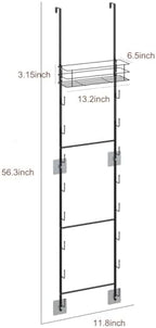 Over the Door Purse Organizer, Wall Mounted Handbag Storage Rack with 16 Hooks and Mesh Basket, Heavy Duty Carbon Steel Bag Holder for Closet, Entryway, Apartment Essentials, Splitable Design, Black - Image 2