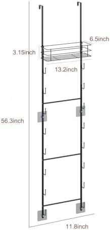 Over the Door Purse Organizer, Wall Mounted Handbag Storage Rack with 16 Hooks and Mesh Basket, Heavy Duty Carbon Steel Bag Holder for Closet, Entryway, Apartment Essentials, Splitable Design, Black - Image 2