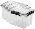 3-Pack 19 Quart Gasket Box, Waterproof Clear Plastic Storage Bins by Unknown