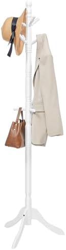 VASAGLE Freestanding Coat Rack, Rubber Wood Coat Tree with 10 Hooks by VASAGLEbySONGMICSHOME