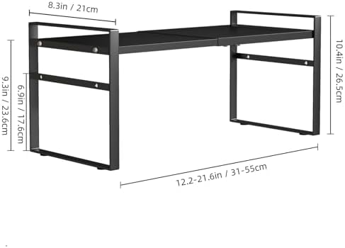Expandable Cabinet Shelf Organizer Riser for Kitchen Pantry Cupboard Under Sink Countertop,Kitchen Cabinet Shelf 8.3’’D * 12.2-23.6’’W * 10.4’’H - Image 2