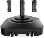 Patio Umbrella Base with 5 Wheels, Max 145lb Fillable Umbrella Stand by PGGP