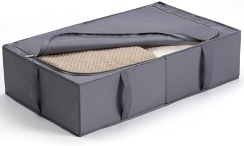 TYEERS Under Bed Storage Containers, Durable Fabric, Washable, Collapsible, Under Bed Storage Bins for Clothes, Blankets, Sheets, Shoes, 27.5x16.5x7 Inches, 6-Pack, Dark Grey - Image 6