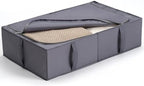 TYEERS Under Bed Storage Containers, Durable Fabric, Washable, Collapsible, Under Bed Storage Bins for Clothes, Blankets, Sheets, Shoes, 27.5x16.5x7 Inches, 4-Pack, Dark Grey - Image 6