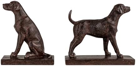 Creative Co-Op 2-Piece Resin Dog Bookends, Black - Image 5