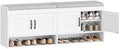 Hzuaneri 55.1" Shoe Storage Bench, Shoe Bench with 4 Doors & Padded Cushion by Hzuaneri