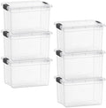 Superio 49 Quart Clear Plastic Storage Boxes with Lids, Stackable Organizer Containers, BPA-Free Storage Bins for Home, Office, School & Dorm, 6 Pack by Superio