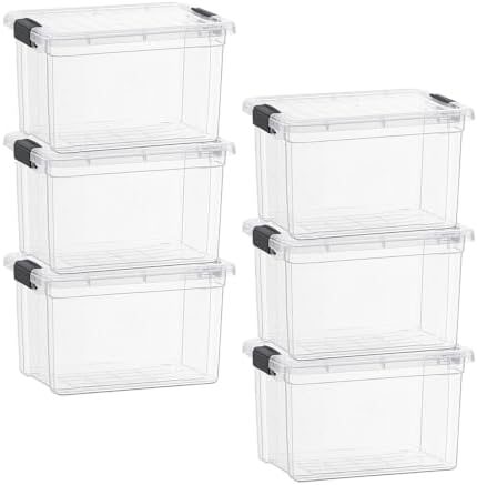 Superio 49 Quart Clear Plastic Storage Boxes with Lids, Stackable Organizer Containers, BPA-Free Storage Bins for Home, Office, School & Dorm, 6 Pack by Superio
